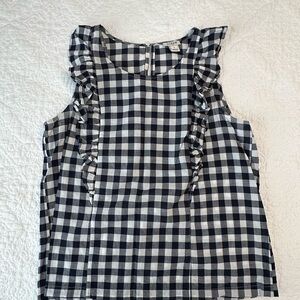 Navy and White checked women’s top - size 6